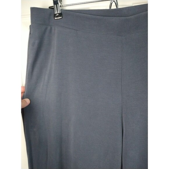 PureJill Woman XLT Pant Knit Wide Leg Pockets Elastic Waist Grey Casual Comfort - Picture 2 of 11
